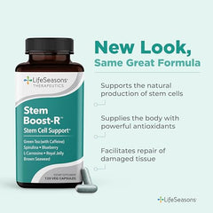 Close-up of Stem Boost-R ingredients including Royal Jelly and Spirulina