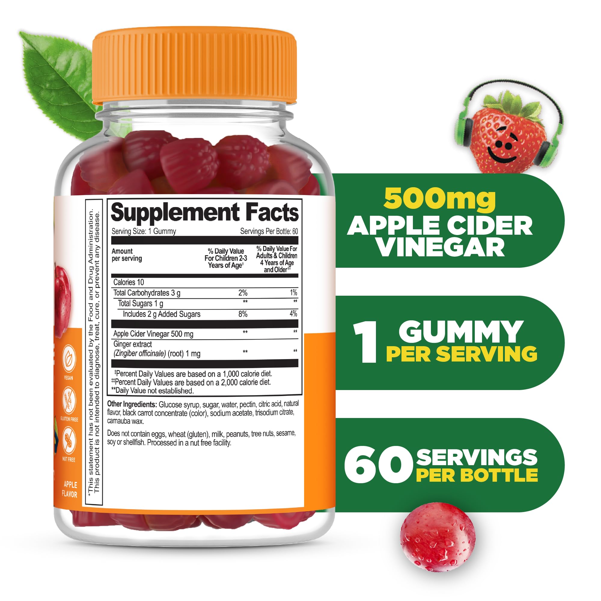 Lifeable ACV Gummies kids bottle shows 60-count