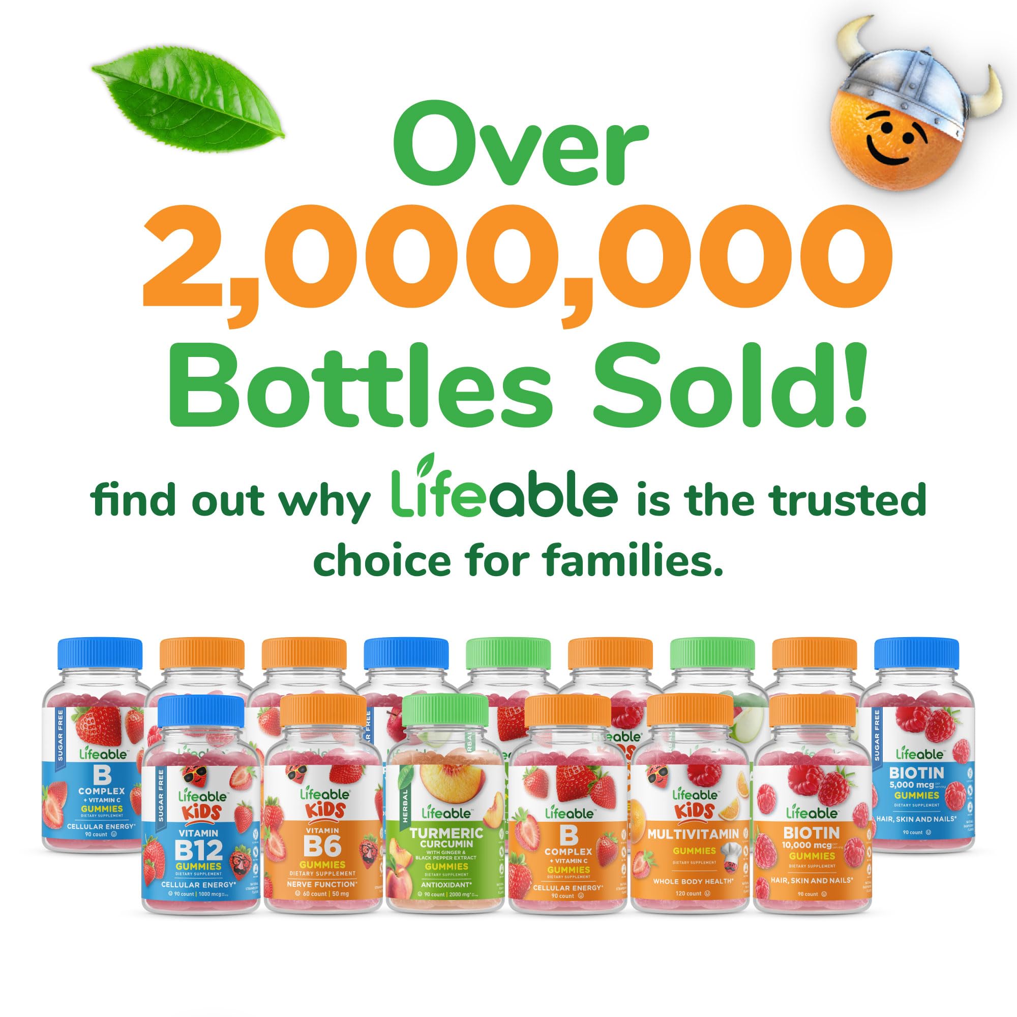 Gluten-free, vegetarian, and non-GMO labeling on Lifeable bottle