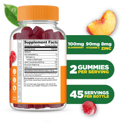 Close-up of Lifeable Immune Support Gummies showing berry color