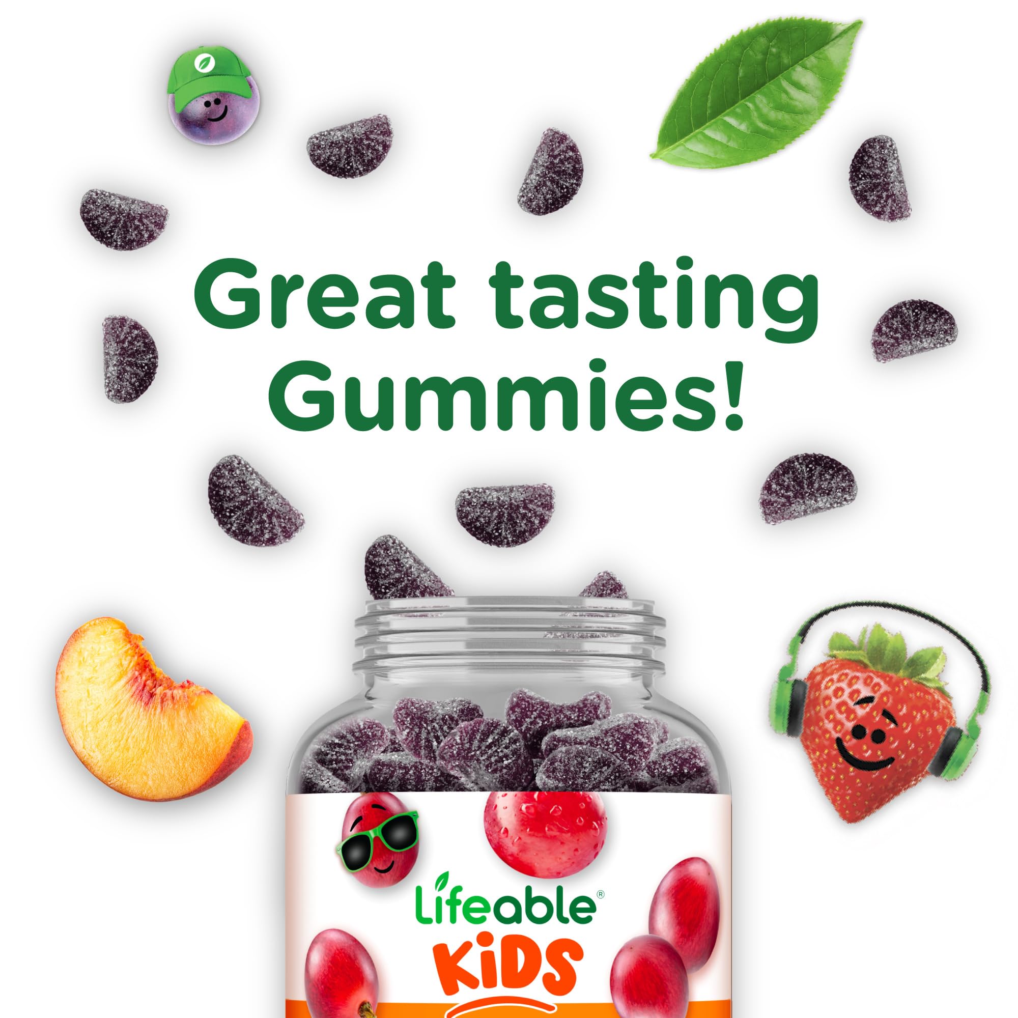 Grape flavored iron gummies for kids