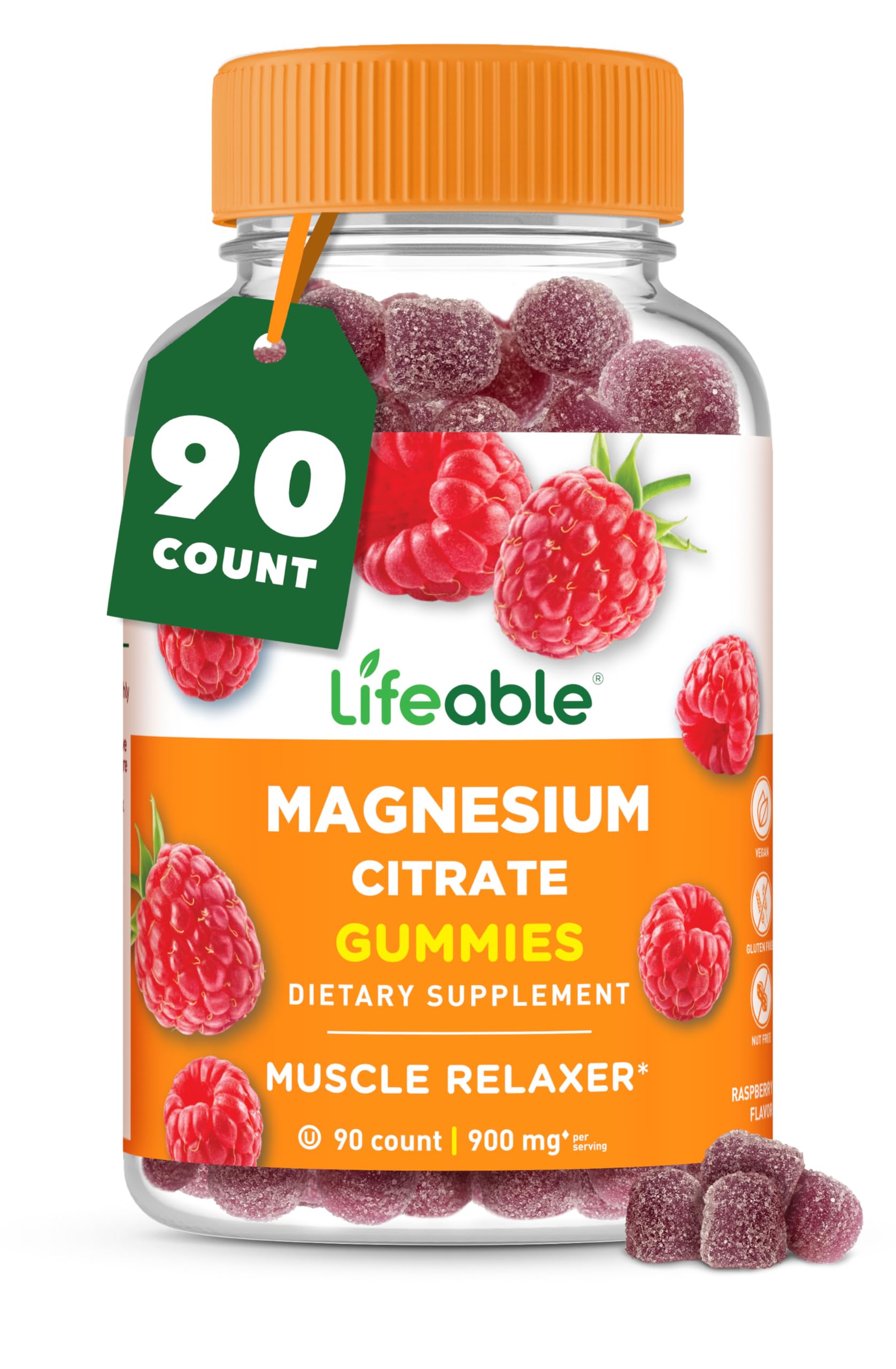 Hero image of Lifeable Magnesium Gummies for Adults with Raspberry flavor