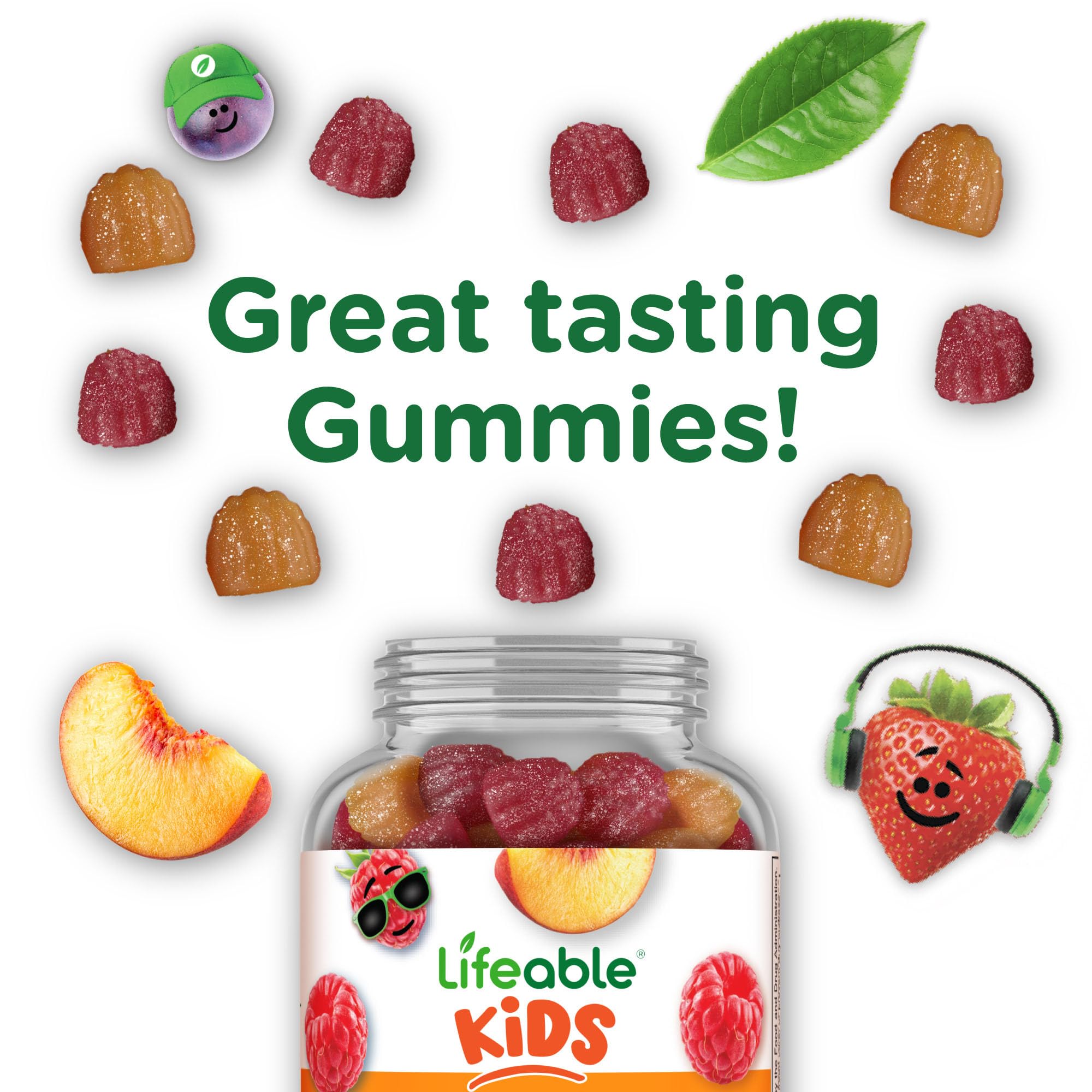 Back packaging with usage directions for Lifeable Magnesium Gummies for Kids