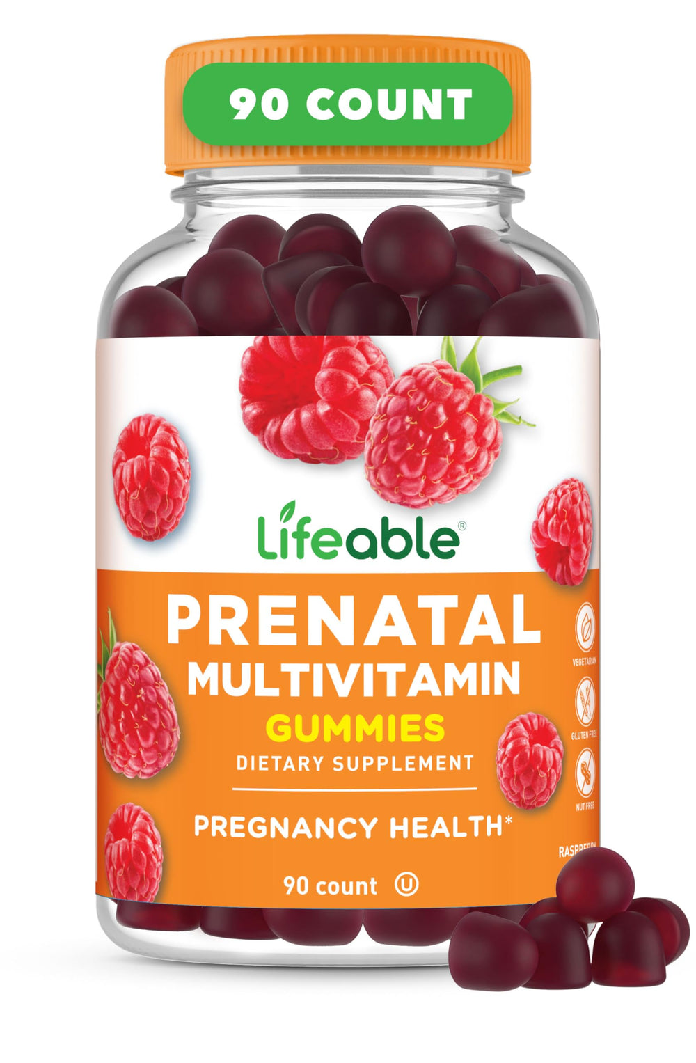 Lifeable Prenatal Berry Gummies bottle with 90 gummies