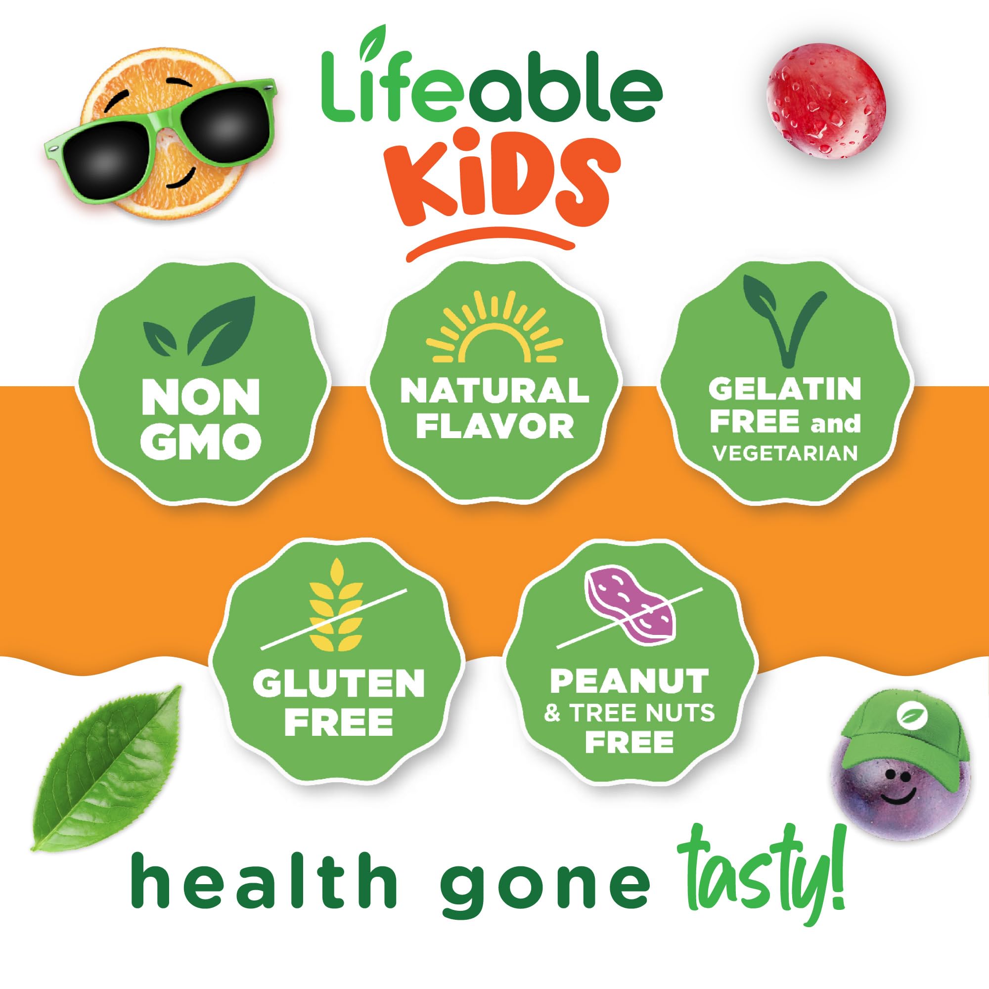 Vegan Non-GMO Lifeable Kids Iron Gummies packaging