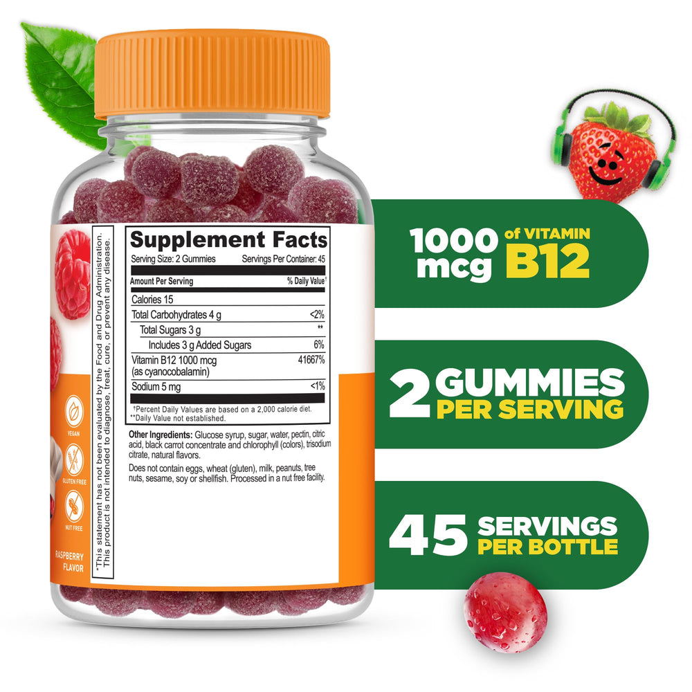Vitamin B12 for Kids 1000 mcg per serving label