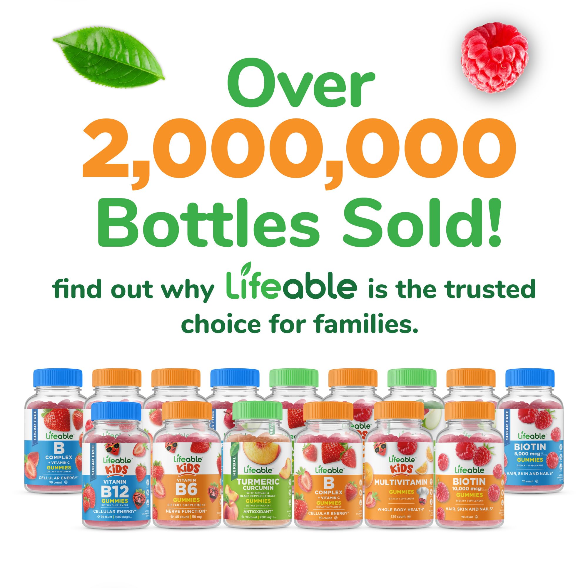 60-count bottle of Lifeable B6 gummies