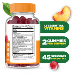 Back nutrition facts panel of Lifeable Women's Multivitamin Gummy bottle