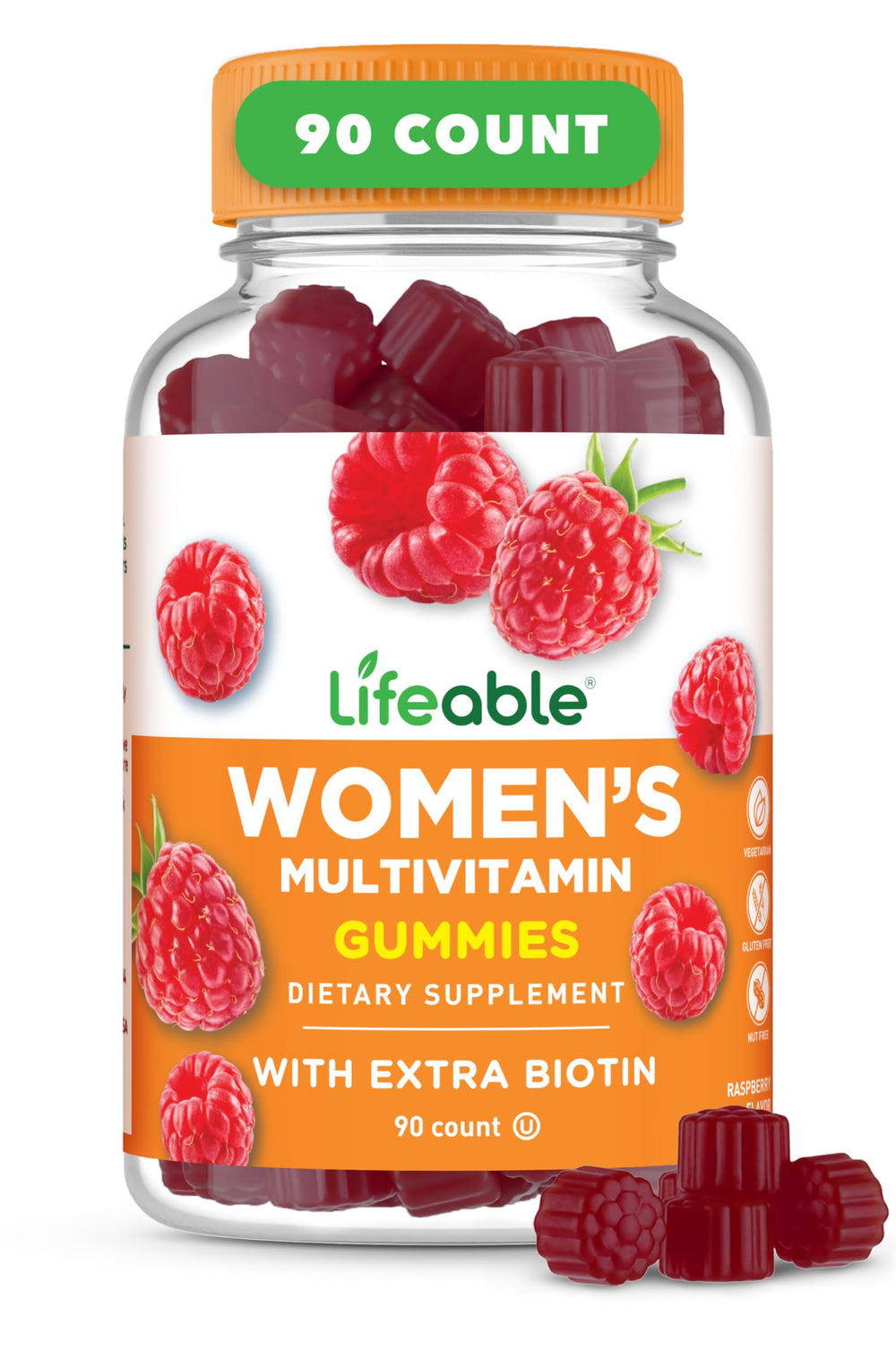 Front view of Lifeable Women's Multivitamin Gummy bottle