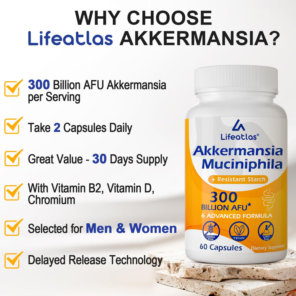 Packaging showing Lifeatlas GLP ONE Probiotic for both men and women