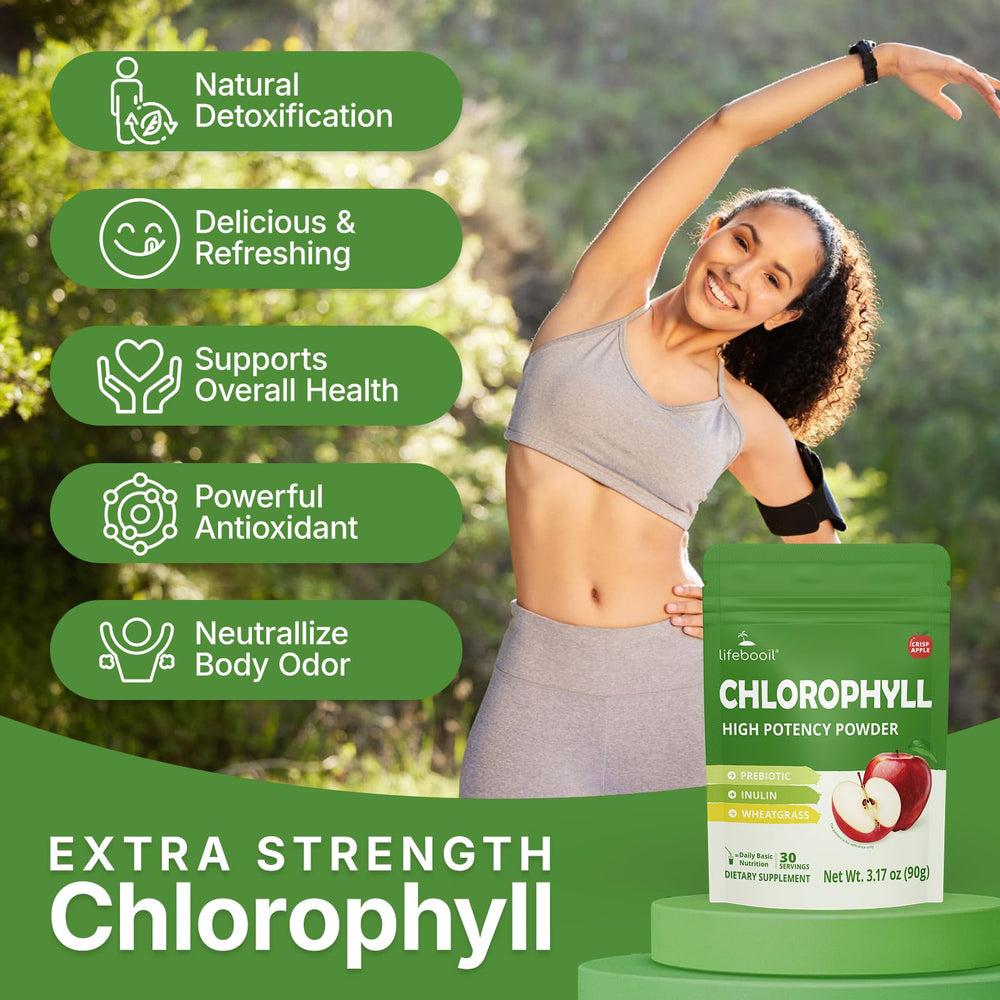 Green beverage dissolving in water from chlorophyll drink mix