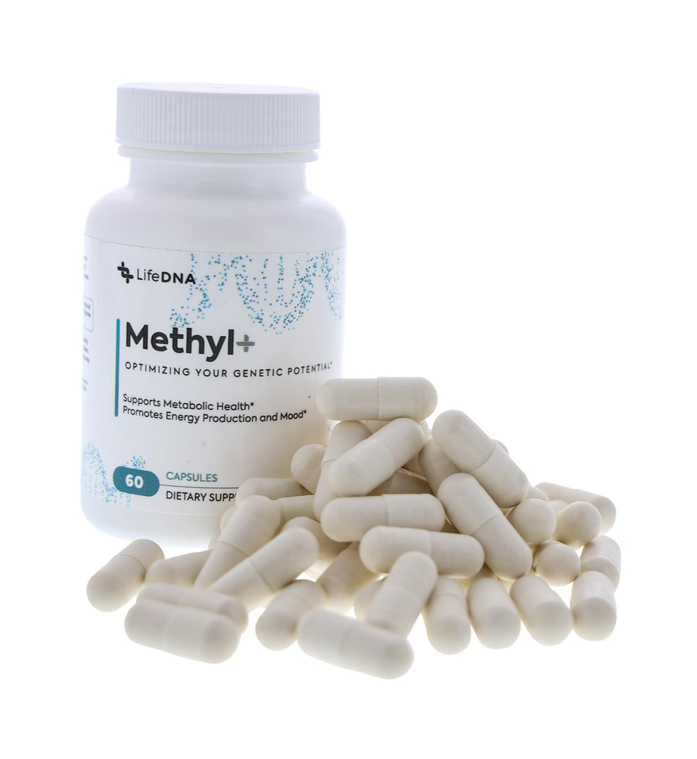 Close-up of 5-MTHF methylfolate capsules