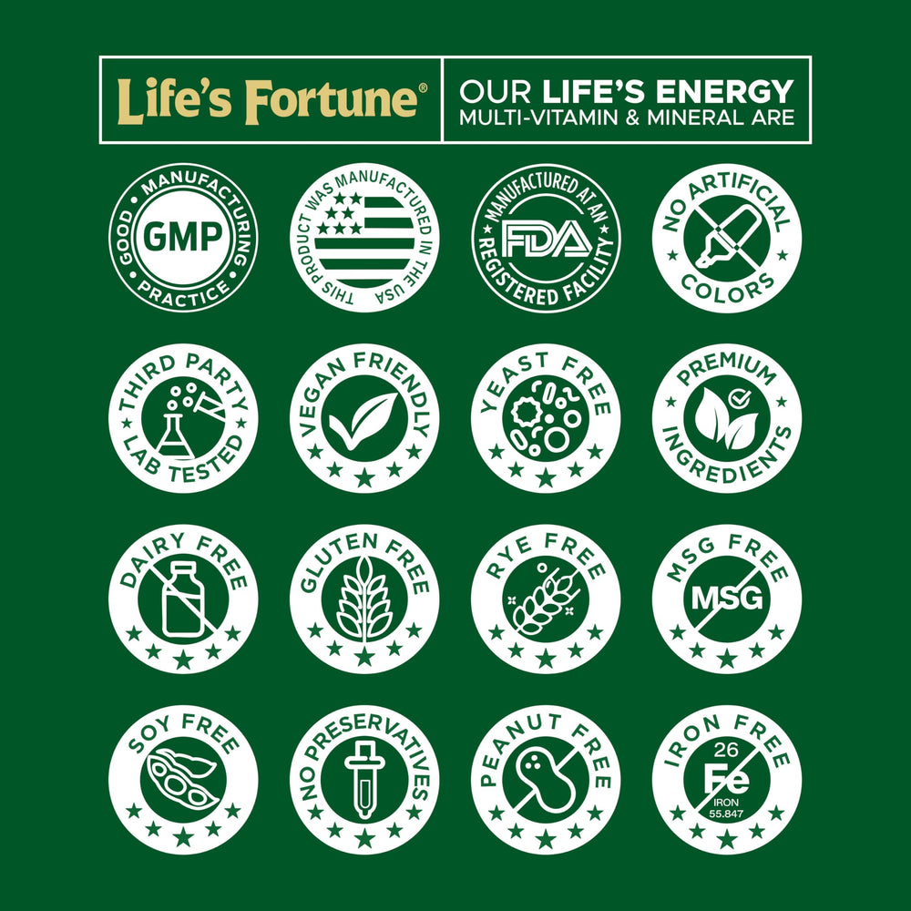 Iron-free vegetarian multivitamin made in the USA