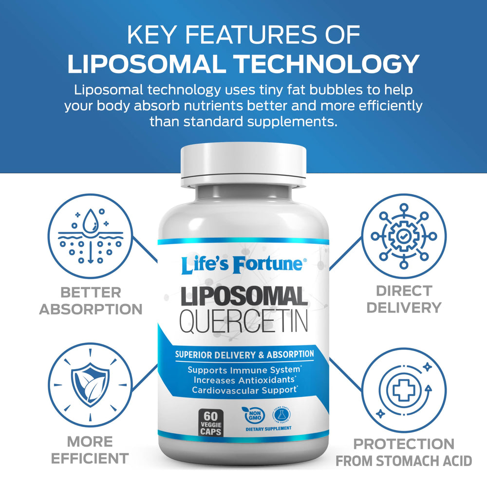 Vegan, non-GMO, gluten-free ingredients for Life's Fortune quercetin