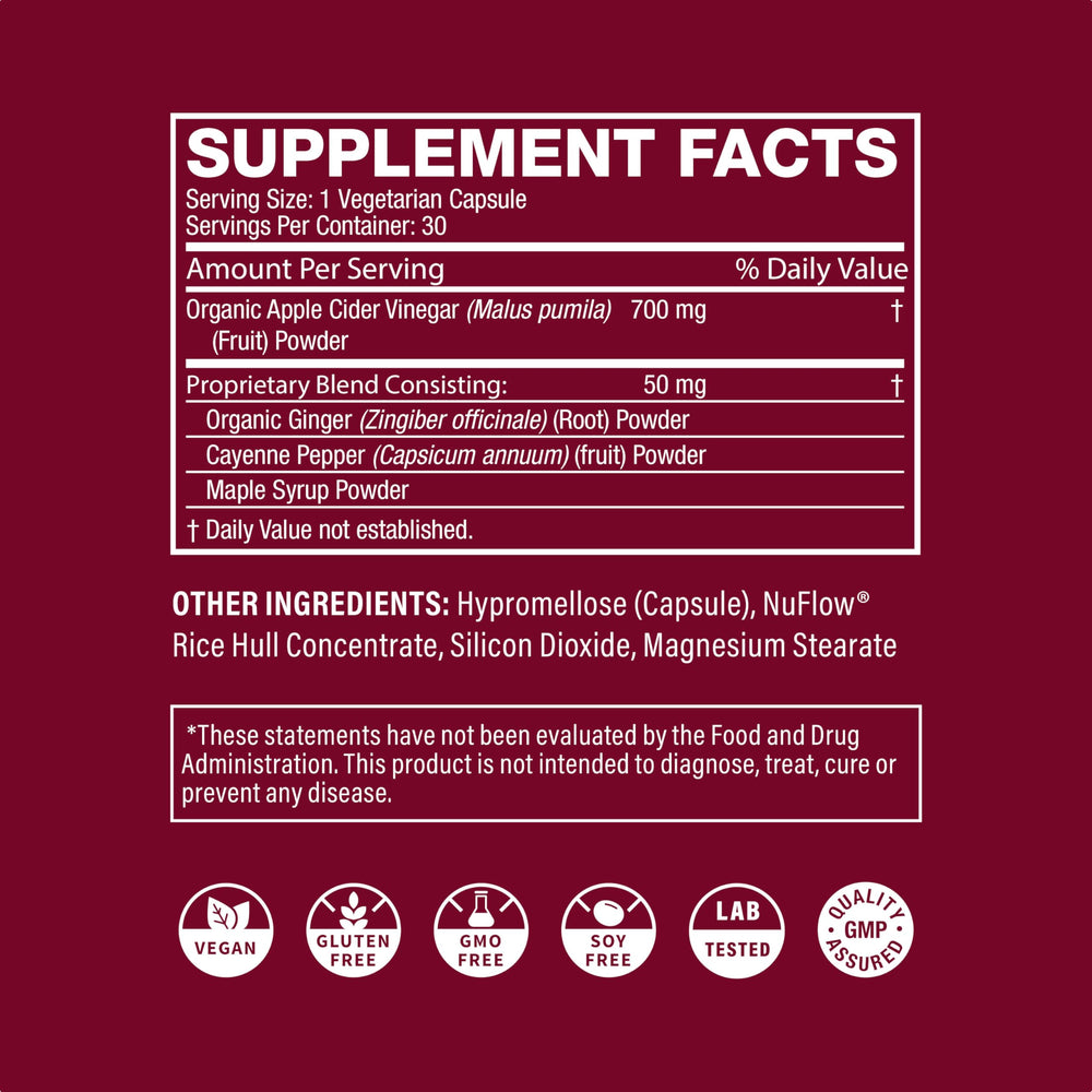 Life's Fortune ACV capsules packaging label open