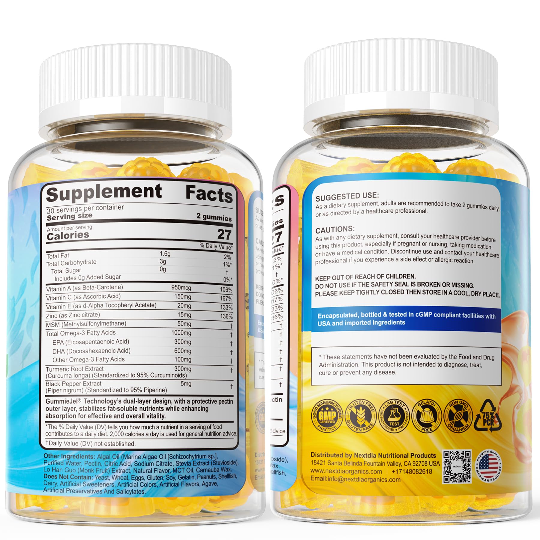 Lifestyle image of an active adult taking omega-3 turmeric gummies