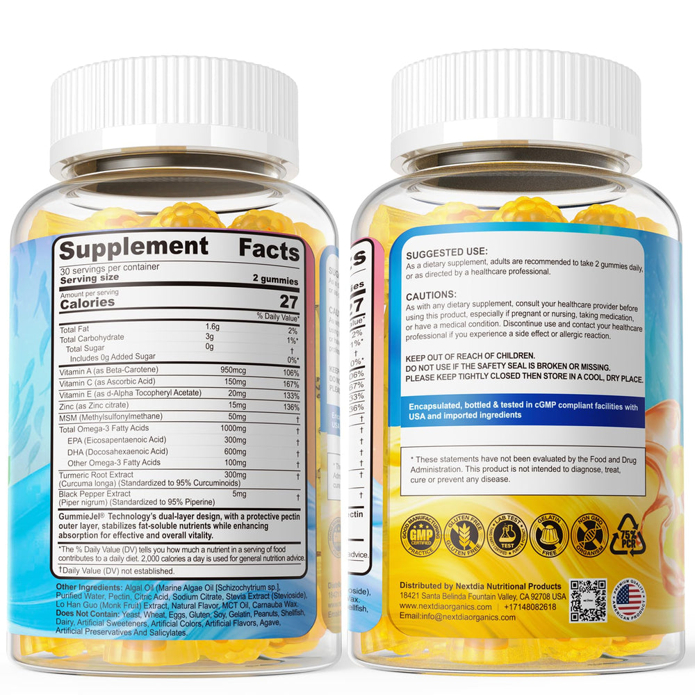Lifestyle image of an active adult taking omega-3 turmeric gummies