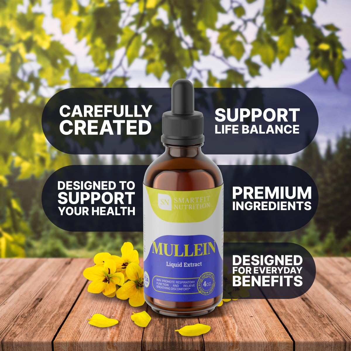 Lifestyle use of mullein drops for respiratory health
