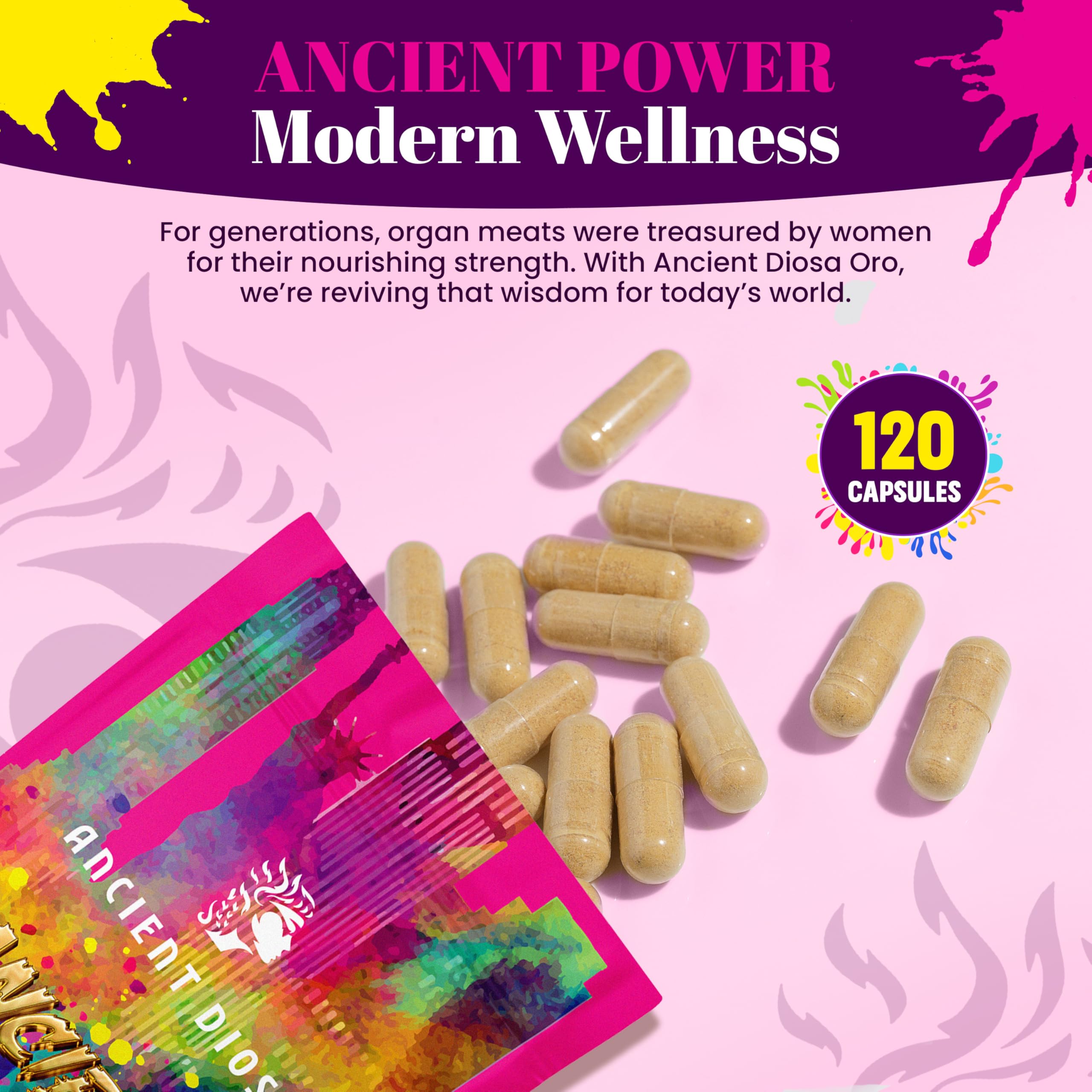 Woman holding beef organ supplement bottle for wellness