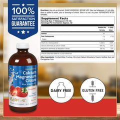 Supplement facts showing Magnesium Citrate and Calcium Citrate