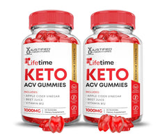 Product shot of Lifetime Keto ACV Gummies 2-pack bottle front view