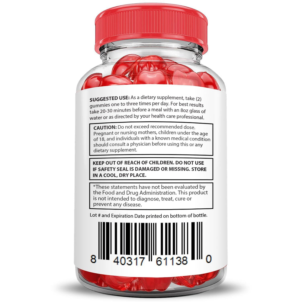 Serving idea with gummies and a glass of water