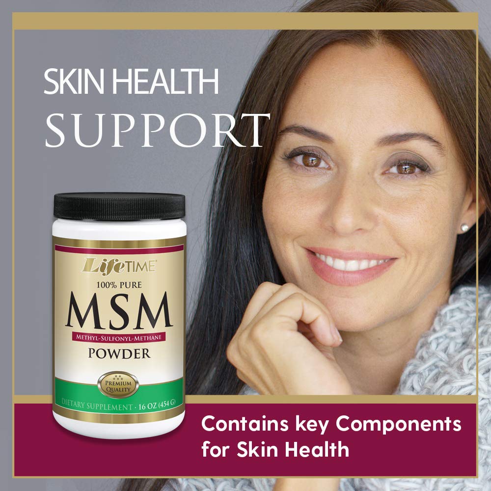 Graphic illustrating joint and skin benefits of MSM