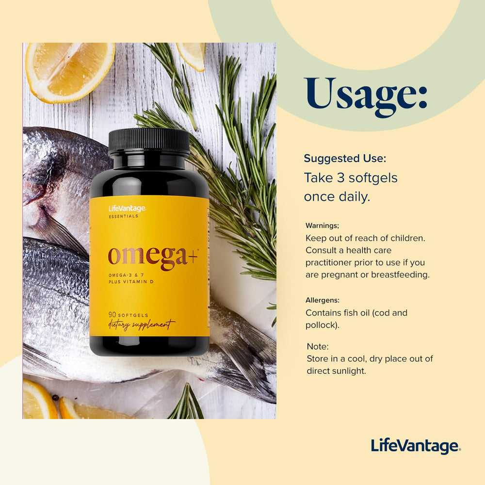 DHA and EPA omega-3 details for Omega+