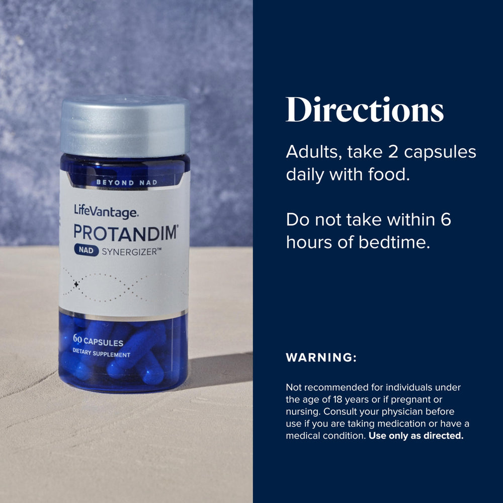 LifeVantage Protandim NAD Synergizer lifestyle shot emphasizes vascular support.