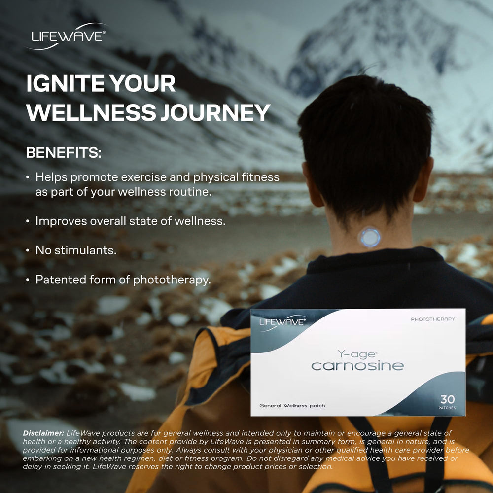 LifeWave Y-Age Carnosine Patch applied to clean dry skin