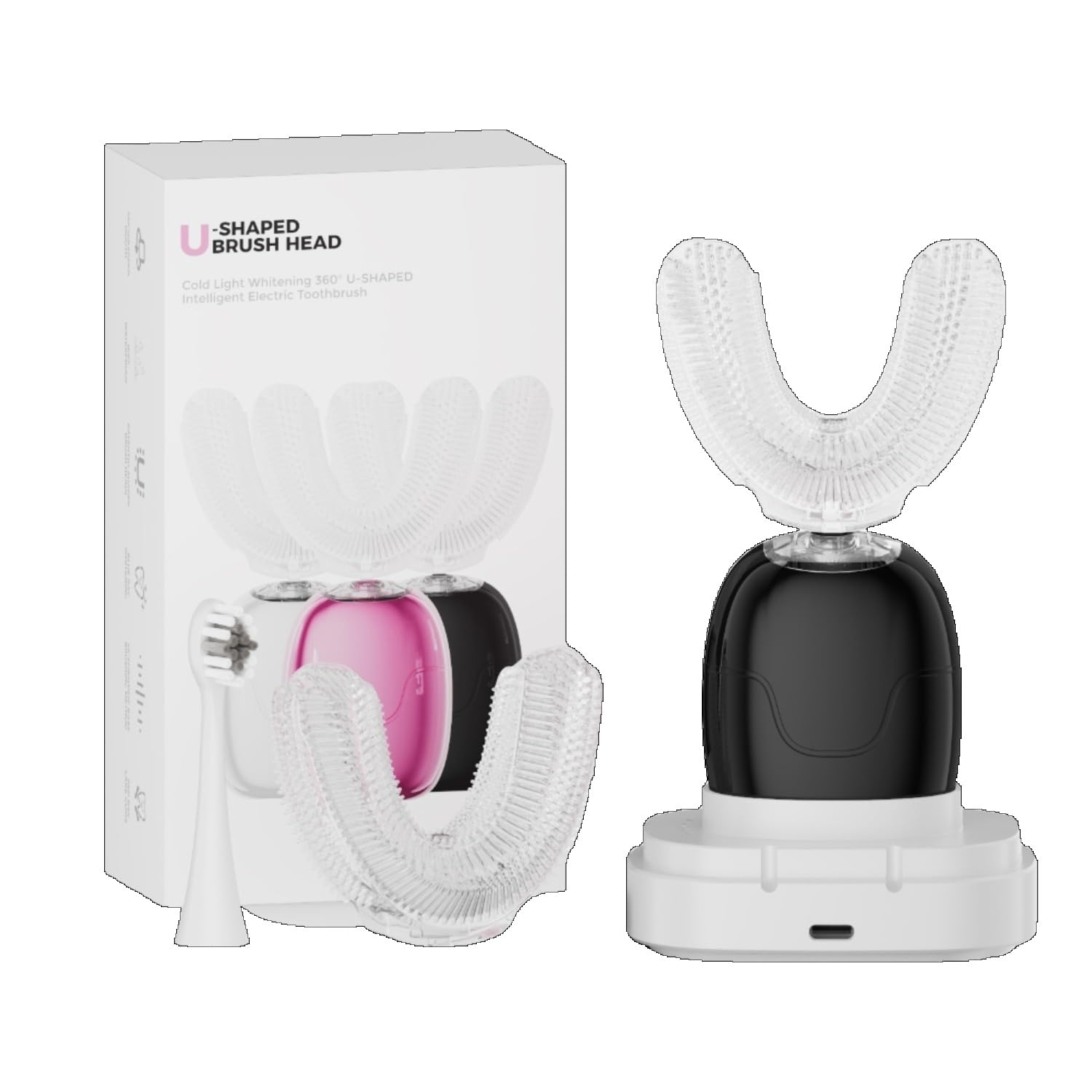 LIFMHYH U-shaped electric toothbrush black handle close-up