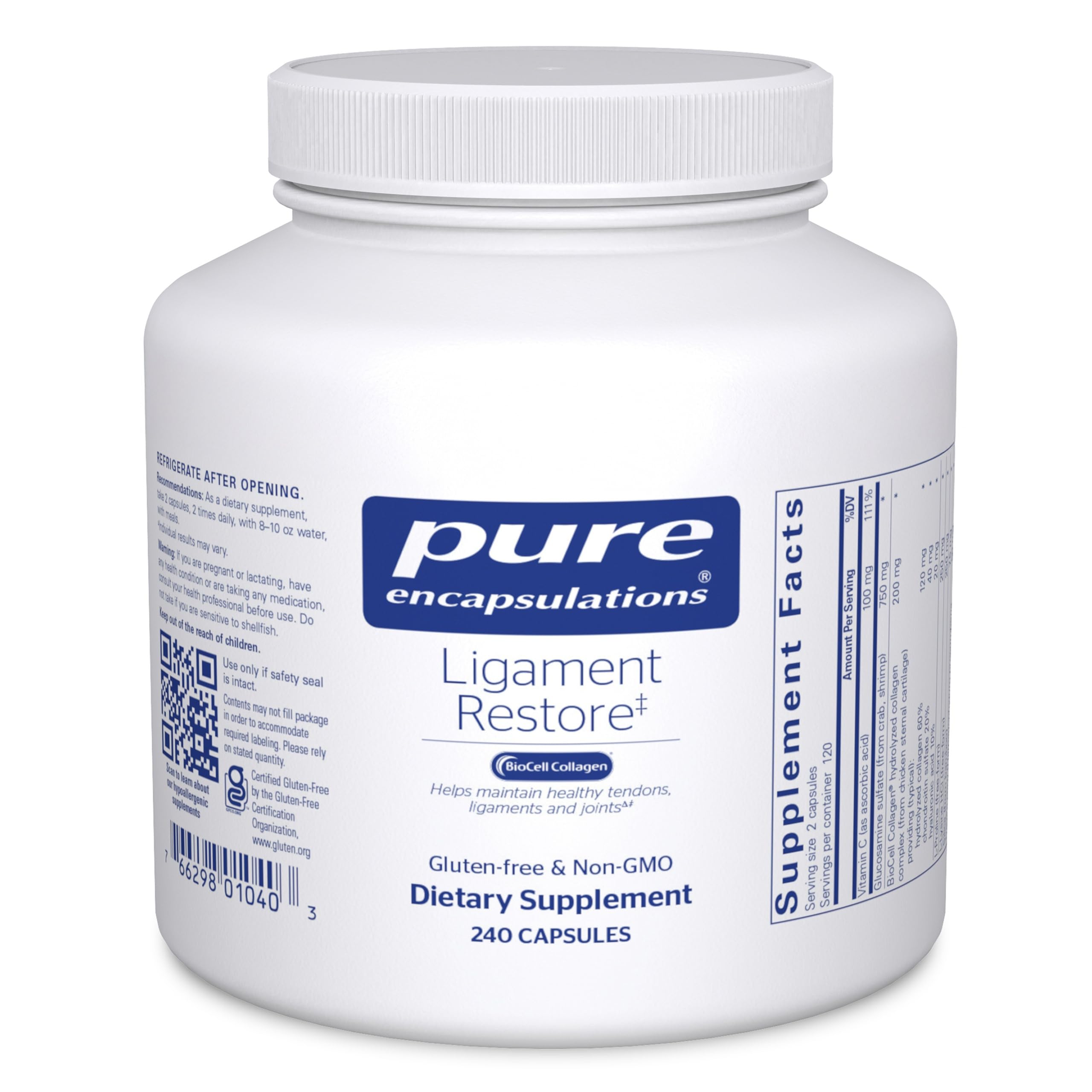 Pure Encapsulations Ligament Restore bottle - front view