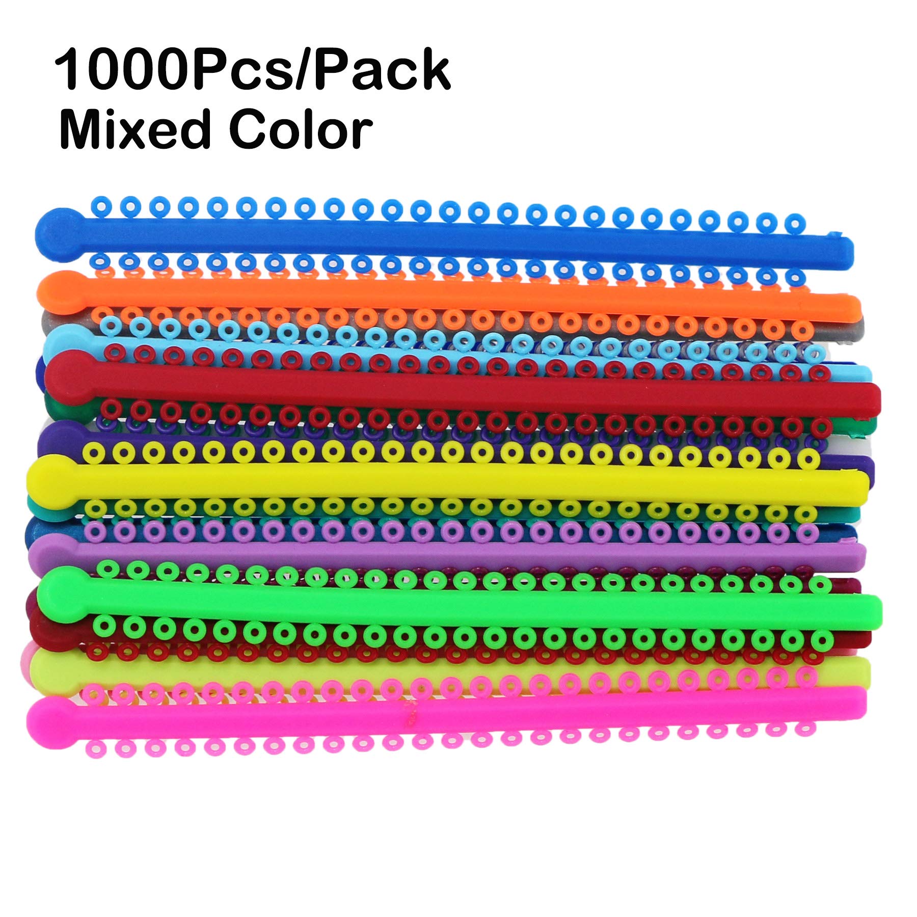 Teeth with braces showcasing playful color options