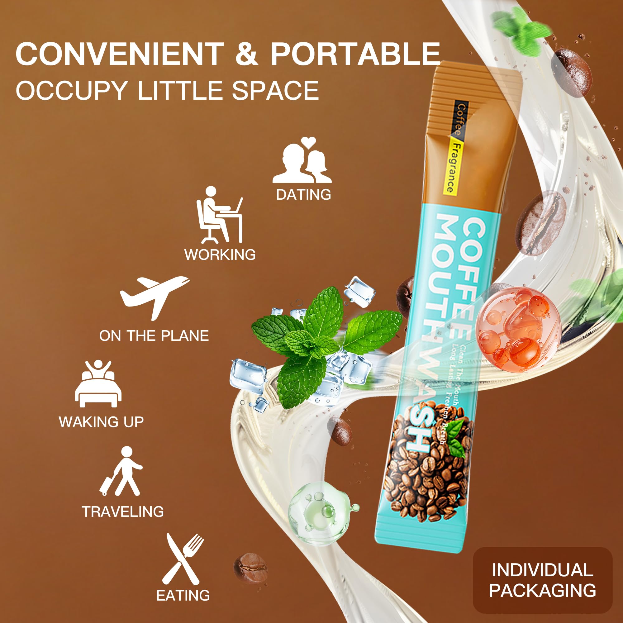 Travel-friendly mouthwash packets in a pouch