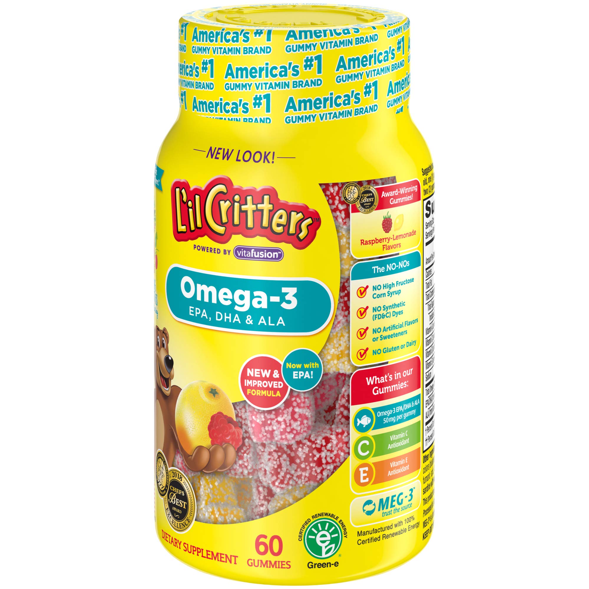 Pack of 2 Lil Critters Omega-3 DHA bottles
