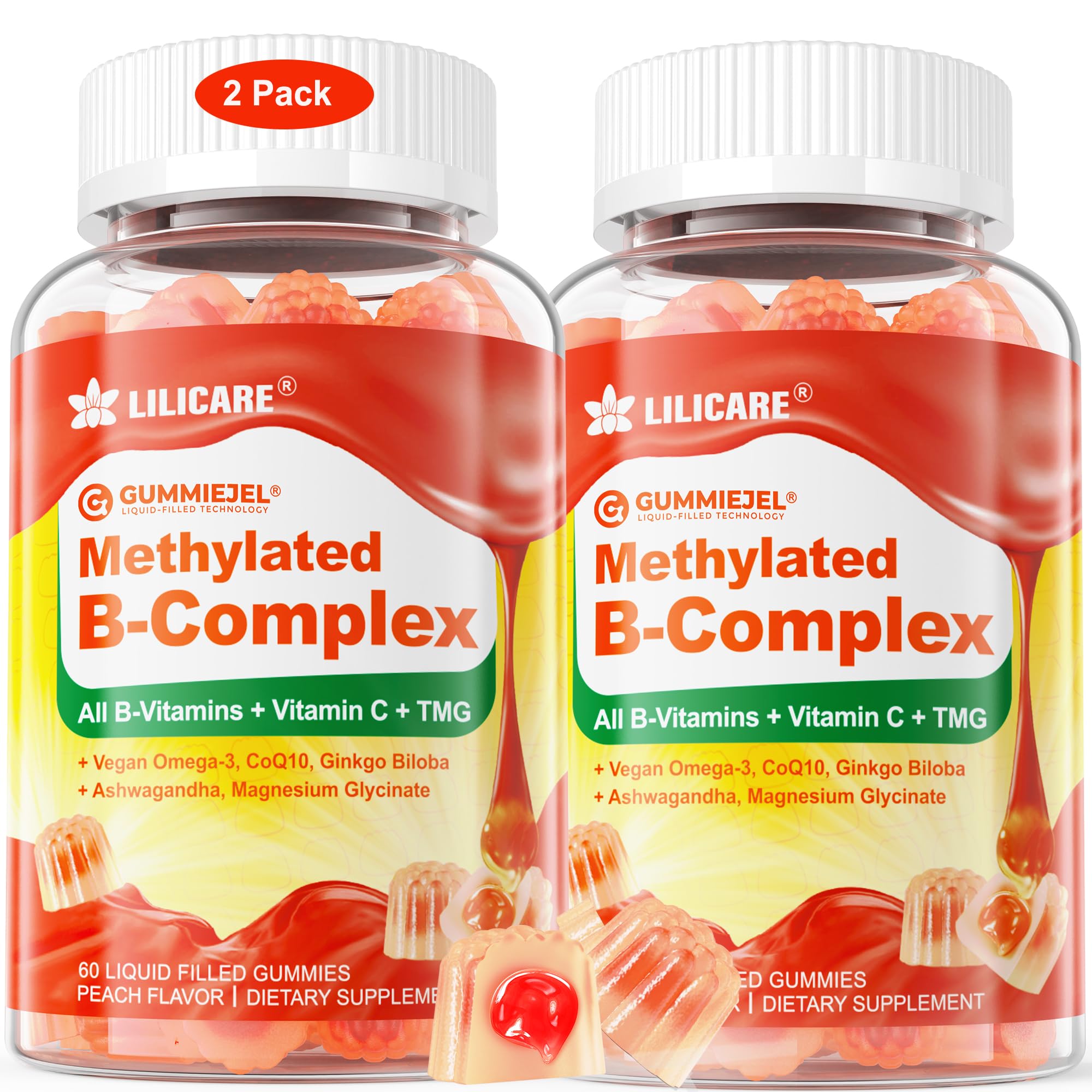 Front view of LILICARE B Complex Gummies bottle