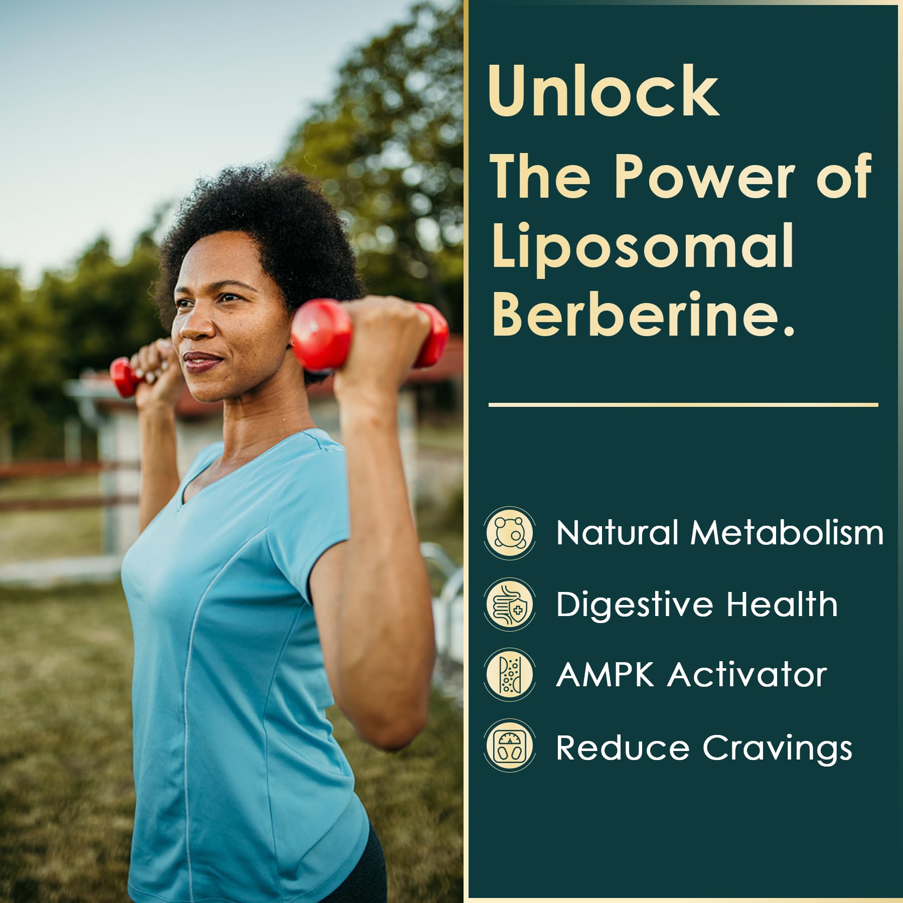 Front view of LILICARE Berberine 500mg liposomal gummies bottle