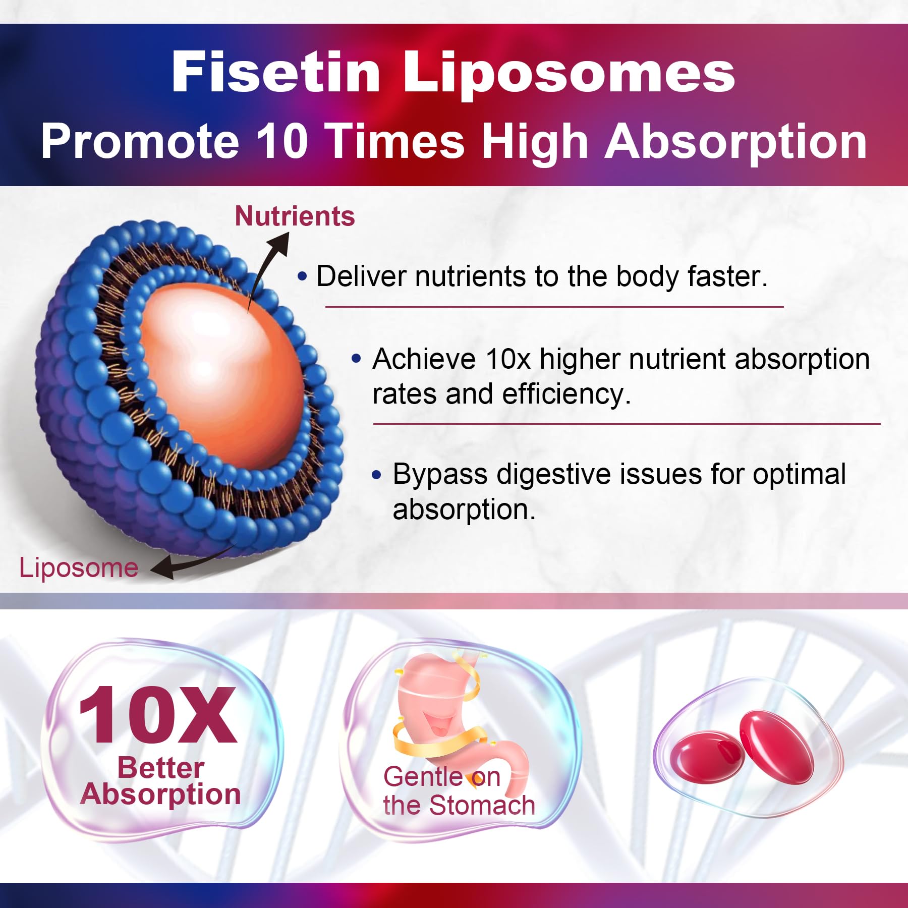 Ingredients panel showing quercetin, resveratrol and green tea extract