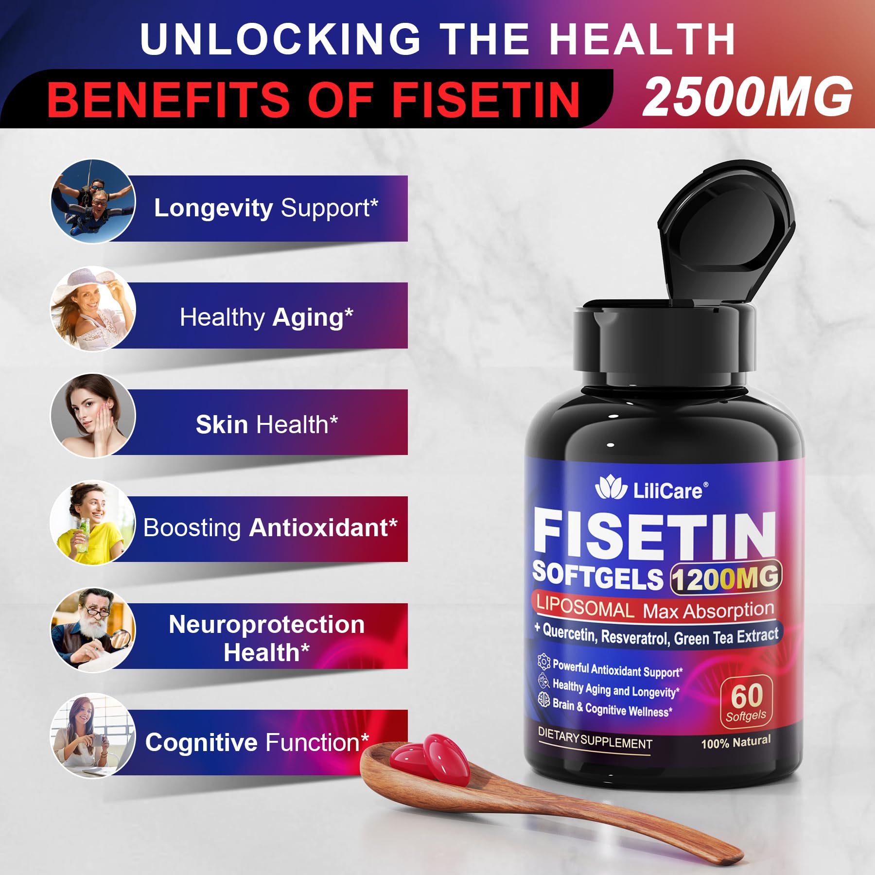 3D packaging rendering of LILICARE Fisetin