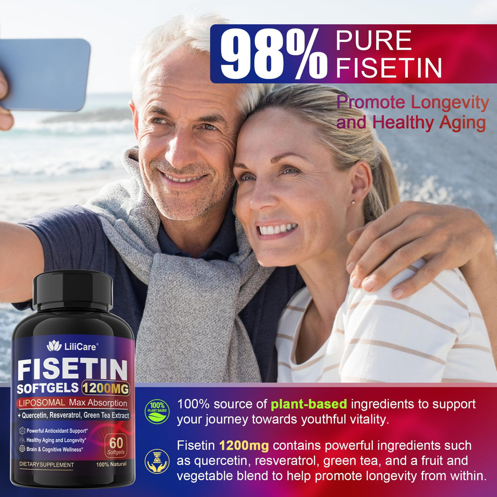 Close-up of Fisetin liposomal softgels