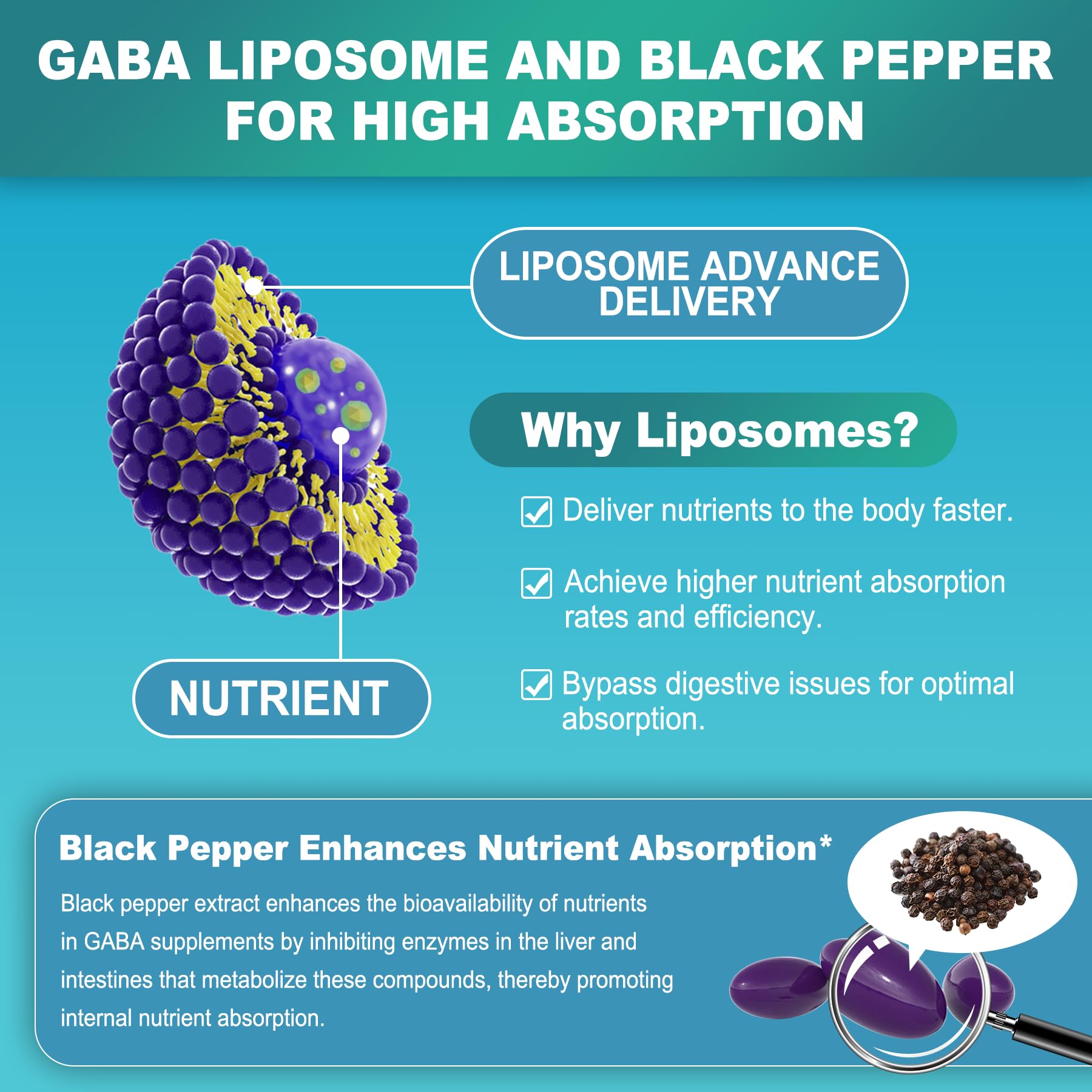Label showing GABA and supplement ingredients