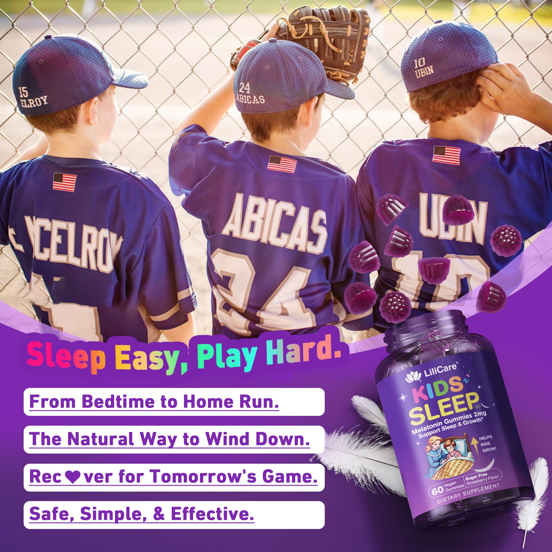 Non-GMO, sugar-free, vegan-friendly gummies packaging