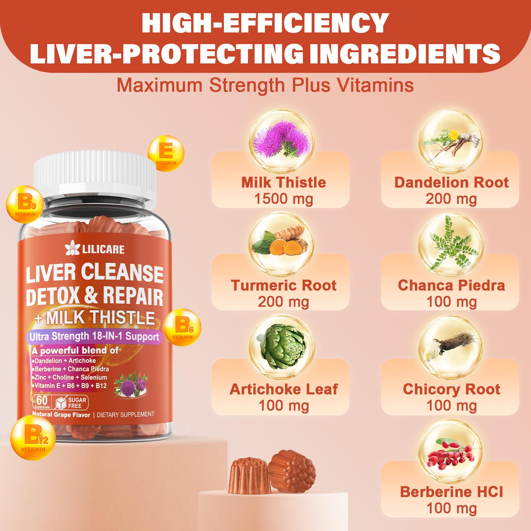 LILICARE liver-support gummies lifestyle image shows a daily routine.