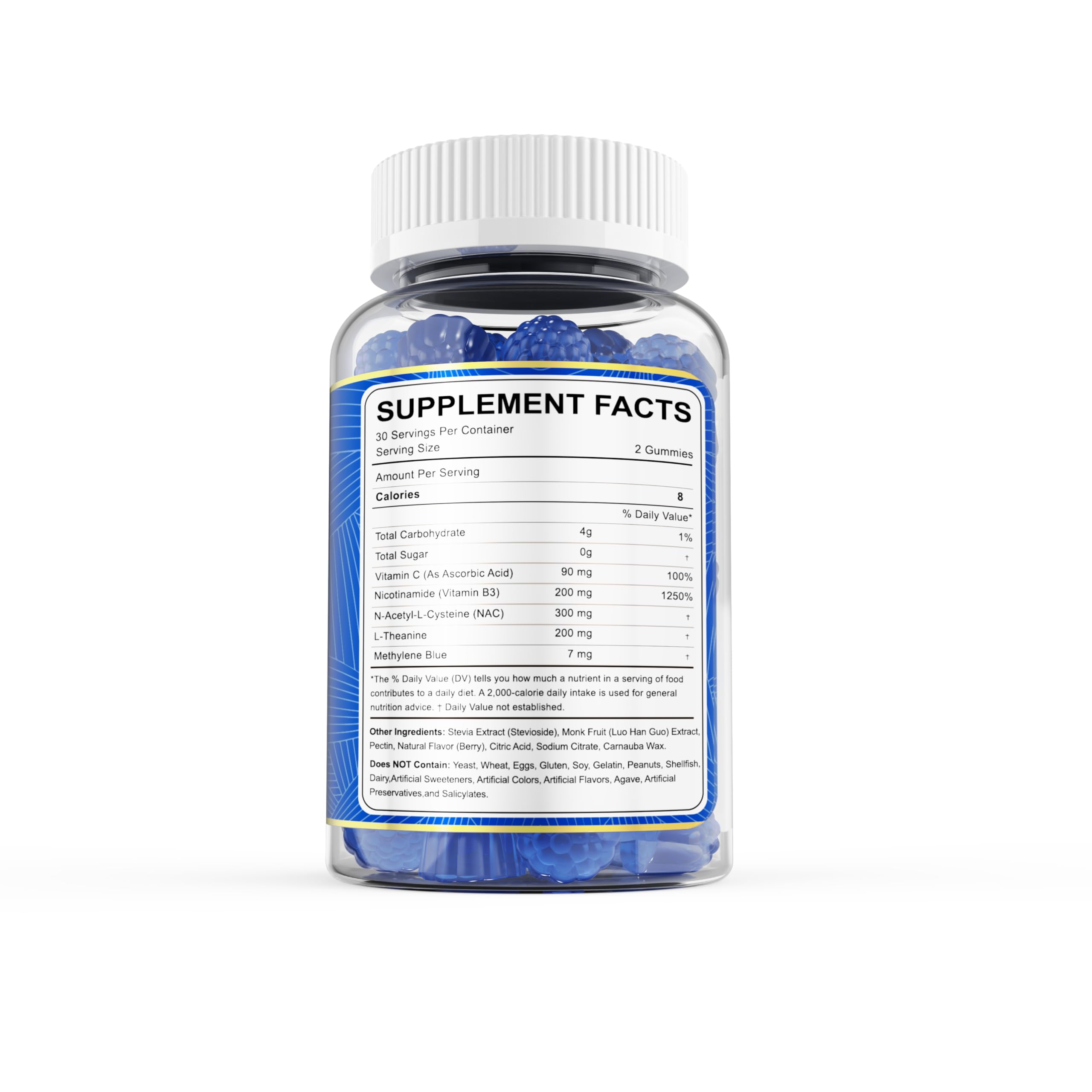 Shelf-ready bottle of LILICARE Methylene Blue Gummies