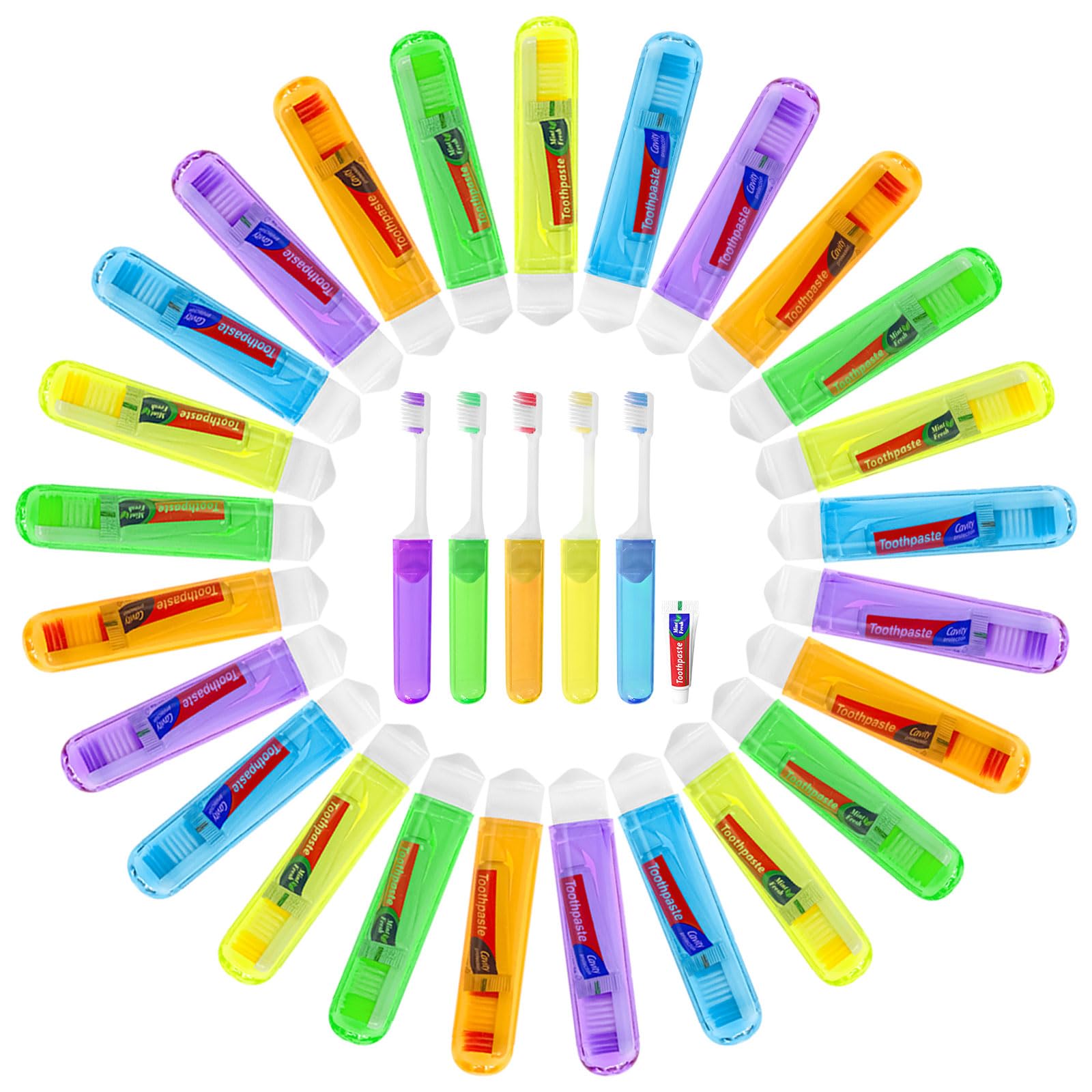 Lilingsty Travel Toothbrush and toothpaste set, 5 color options