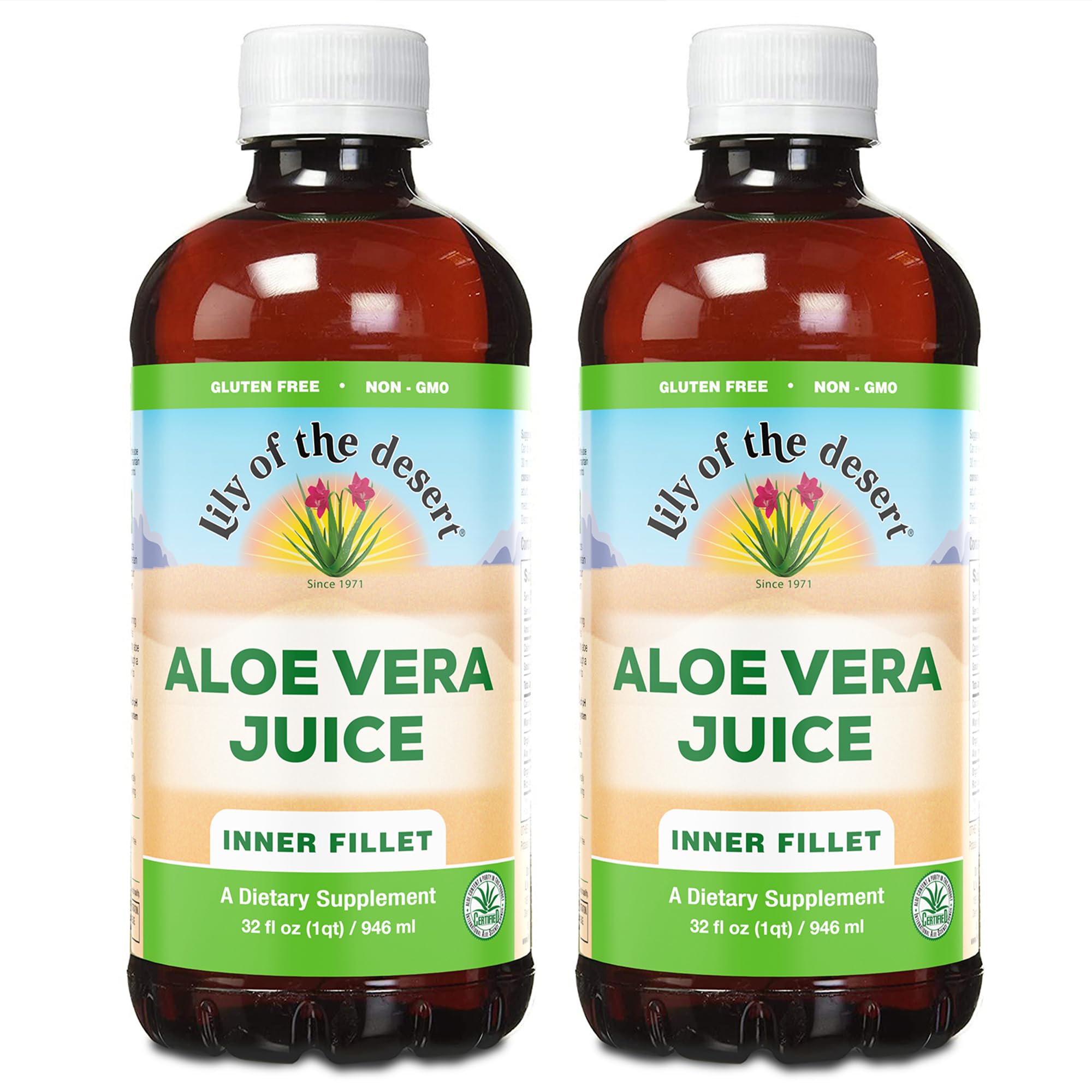 Two Lily Of The Desert Aloe Vera Juice 2-Pack Inner Fillet – front view