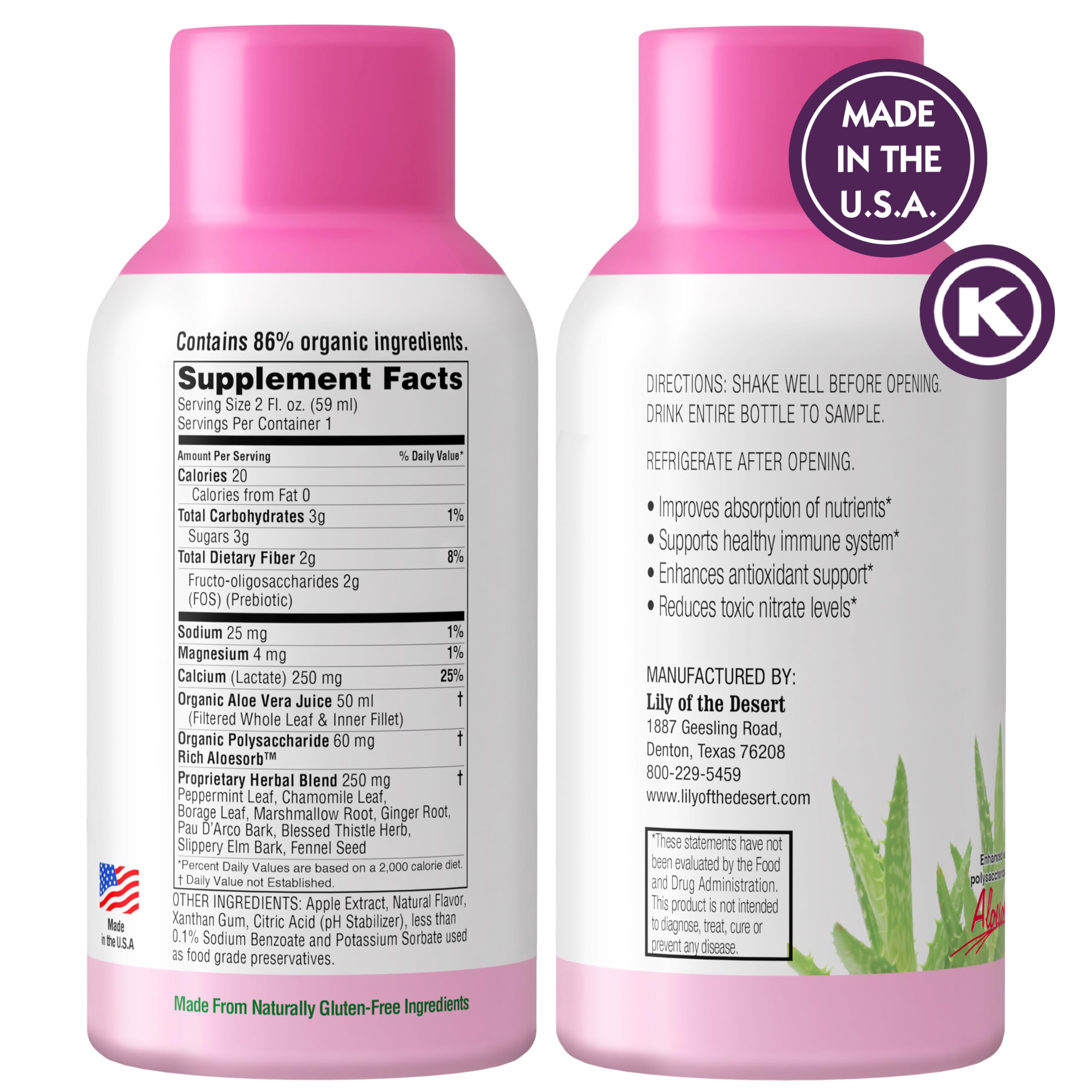 Lily of the Desert Stomach Formula Shot 12-pack – side view