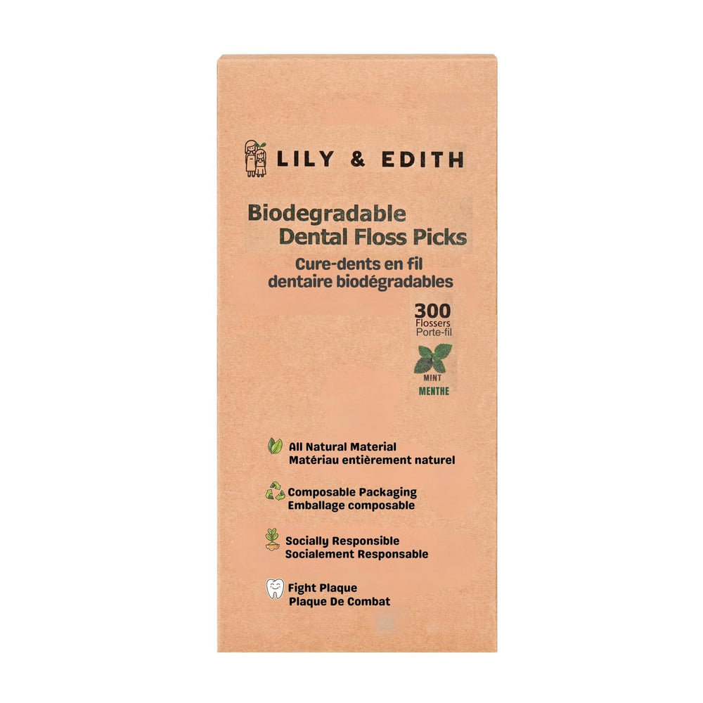 300-count package of LILY & EDITH biodegradable floss picks