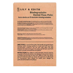 Zero waste packaging for biodegradable floss picks by LILY & EDITH
