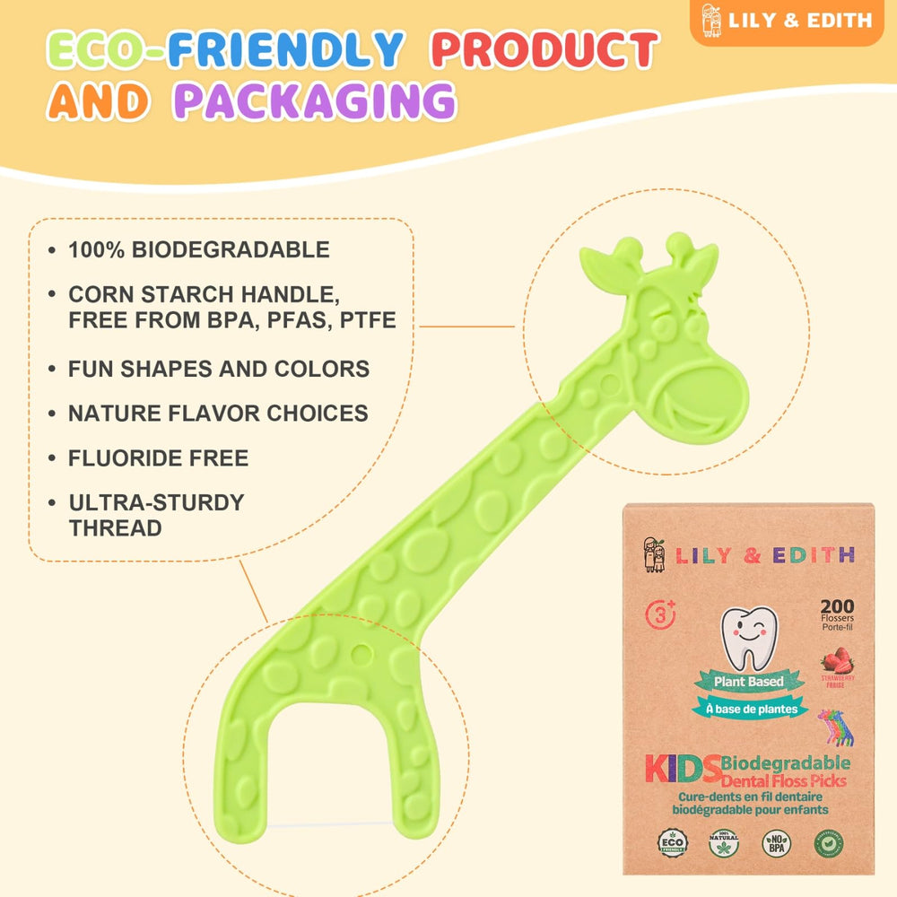 Fluoride-free floss picks safe for kids over 3 years
